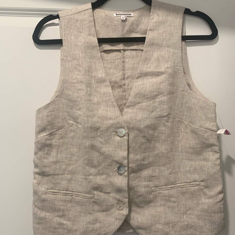 Reformation Natural Linen Vest